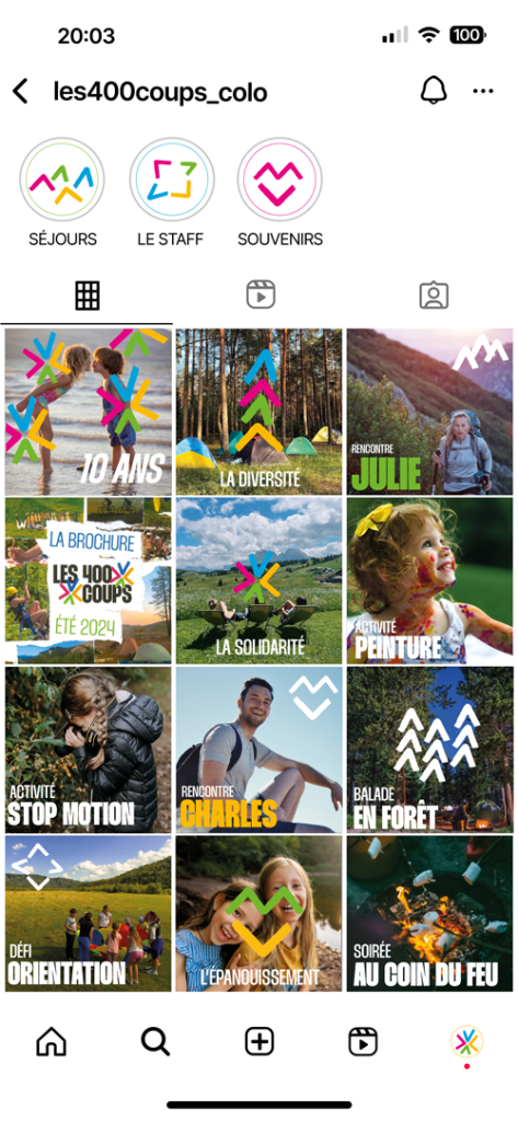 feed instagram colonie de vacances