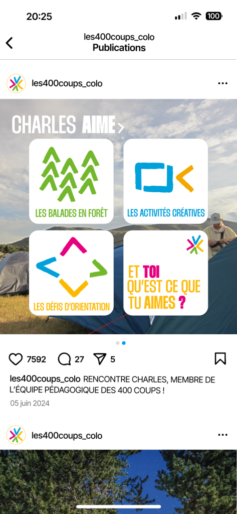 instagram post colonie de vacances